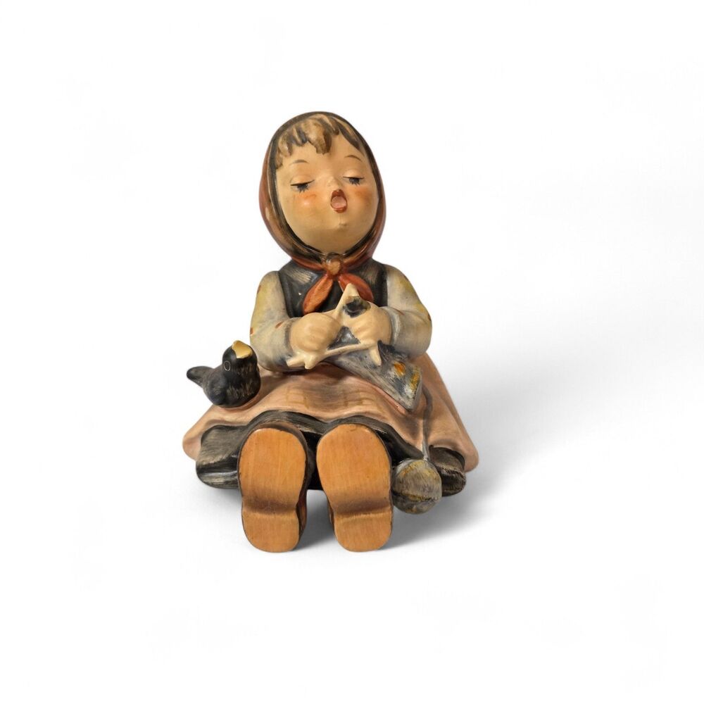 Goebel Hummel Happy Pastime #69 TMK3 V Bee W Germany Girl Bird Figurine